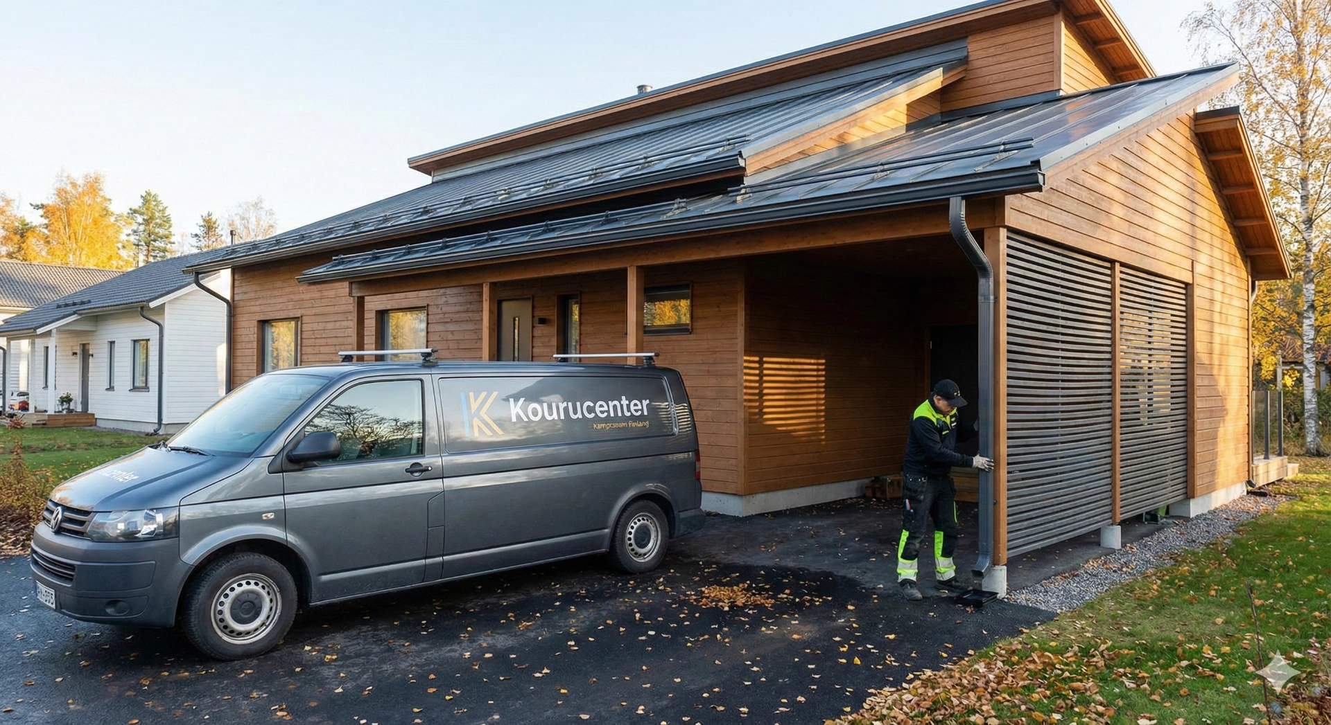 Kourucenterin saumattomat rännit ja asennusauto Tampereella