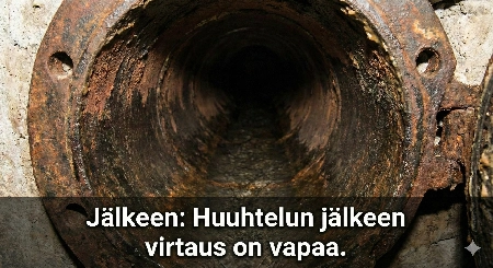 Puhdistettu ja huollettu lattiakaivo