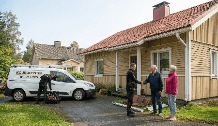 Korjattu katto myrskyn jälkeen