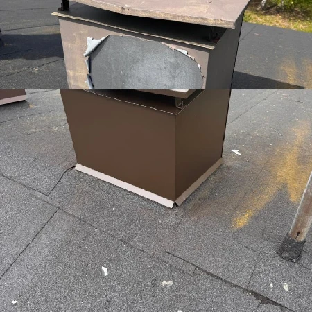 Piipun maalaus ennen ja jälkeen