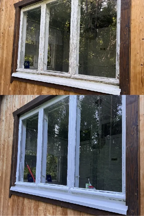 Ikkunoiden maalaus ennen ja jälkeen - Koticenter